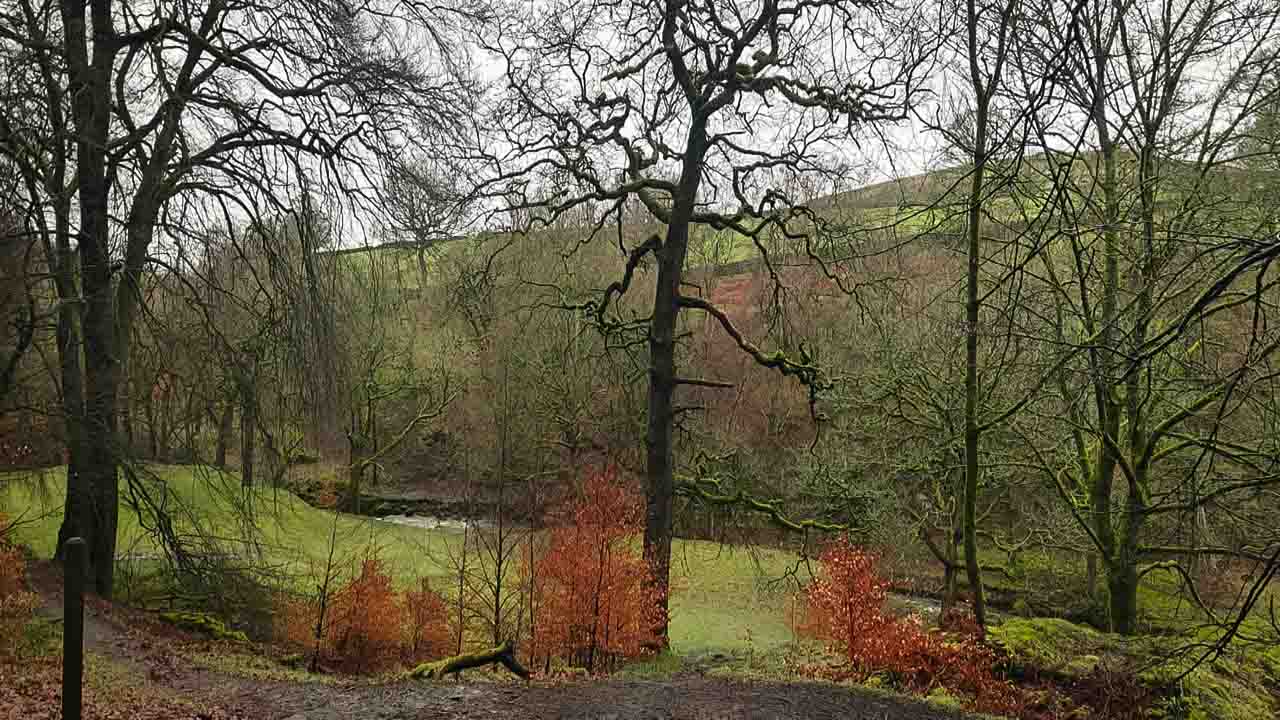 Los tonos invernales del valle junto al río Dane, en las inmediaciones de Gradbach y el Parque Nacional del Peak Distric