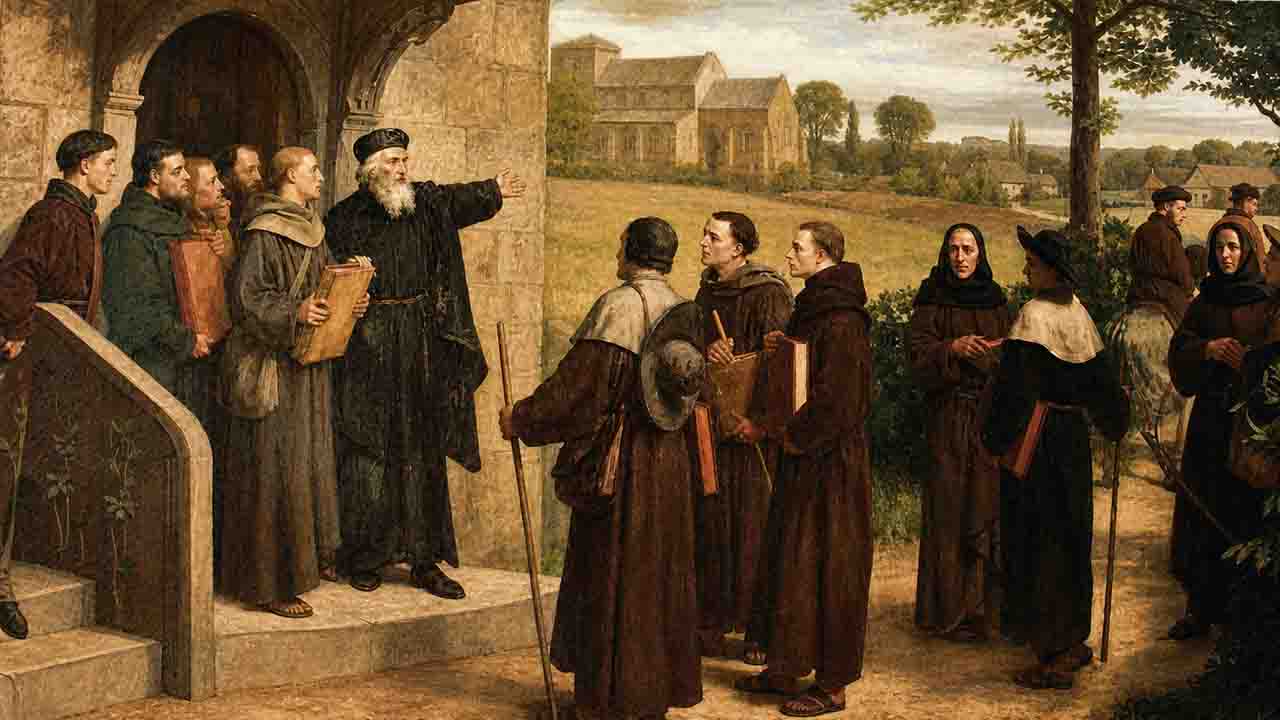The Lollards (Los lolardos), pintado por William Frederick Yeames en 1878.